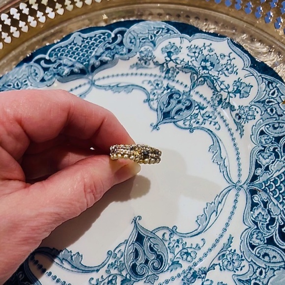 BUNDLE ONLY Vintage Pearl & Rhinestone Reversible Heart Charm/Pendant - Picture 3 of 8